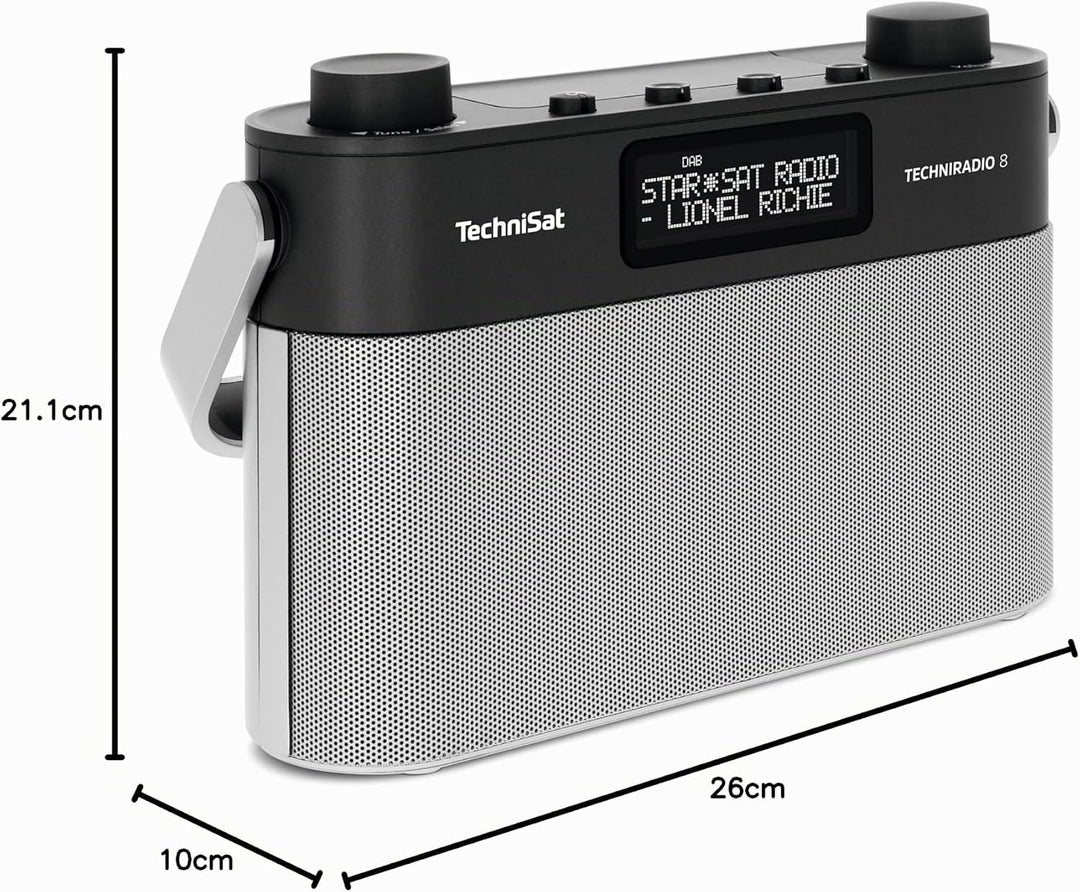 TechniSat TECHNIRADIO 8 - Portables Digitalradio mit Tragegriff (DAB+, UKW, Stereo, Sprachansagen, R