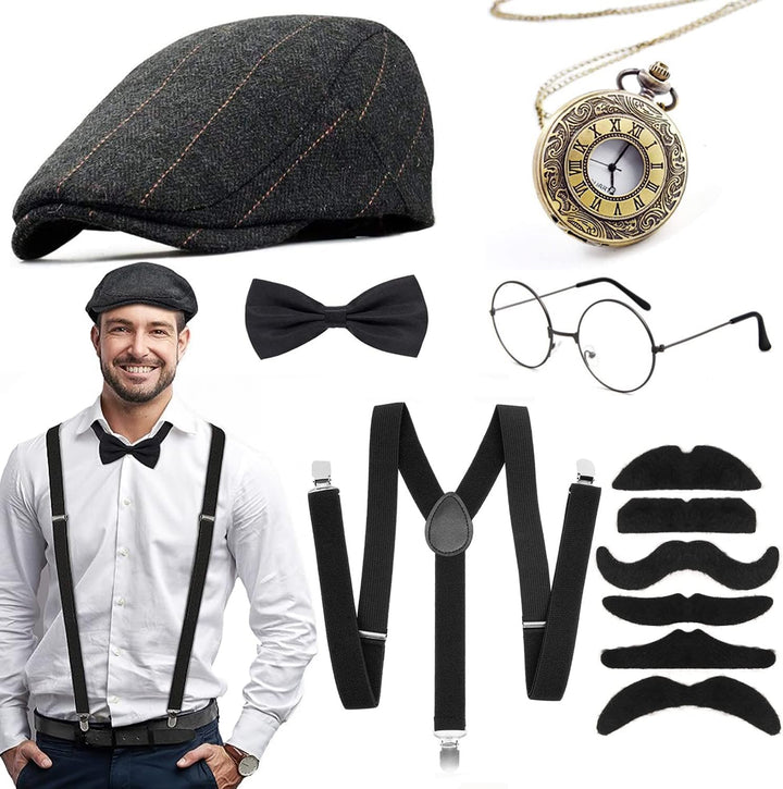 20er Jahre Herren Accessoires, FaschingsKostüme Männer, Peaky Blinders Kostüm, Mafia Karneval Kostüm