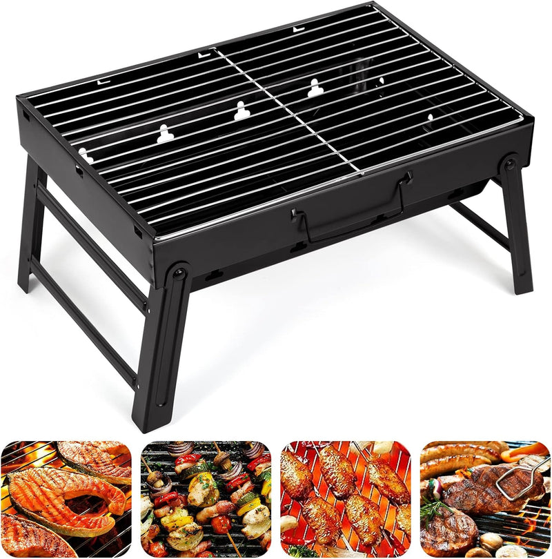 AGM Holzkohlegrill Picknickgrill Edelstahl Kleiner Grill Portable Campinggrill Abnehmbare BBQ Grills