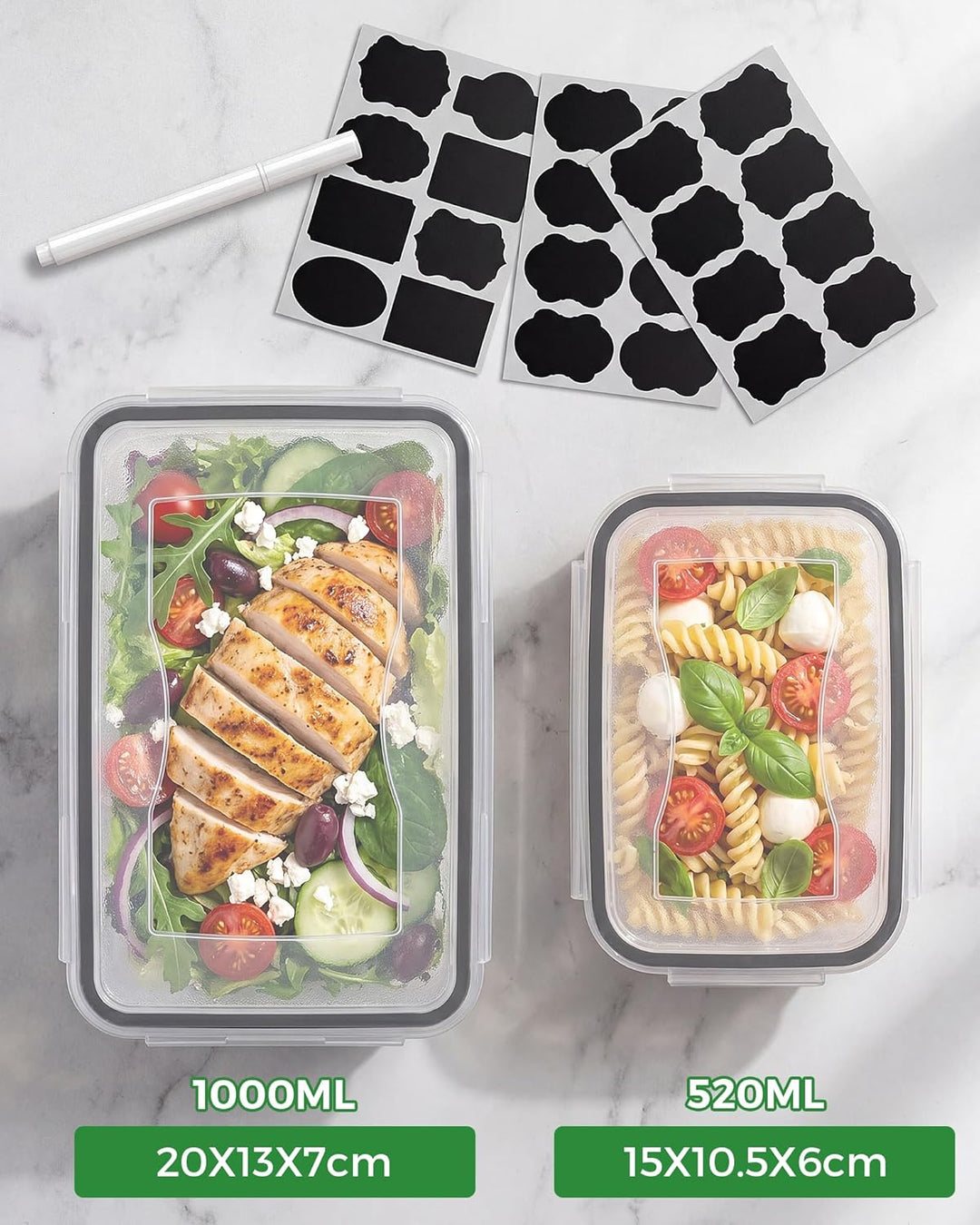 Frischhaltedosen mit Deckel - BPA-frei, Auslaufsicher, Meal Prep Boxen, spülmaschinenfest, gefrier-