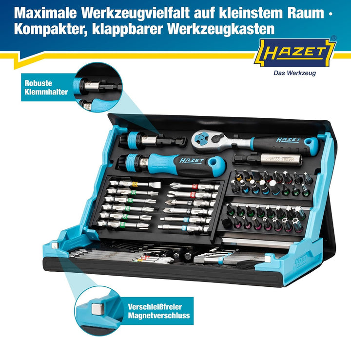 HAZET Smartcase Bit-Satz 2200SC-31 I 73-teilig, Antrieb: Sechskant 6,3 (1/4 Zoll), maximal viele Wer