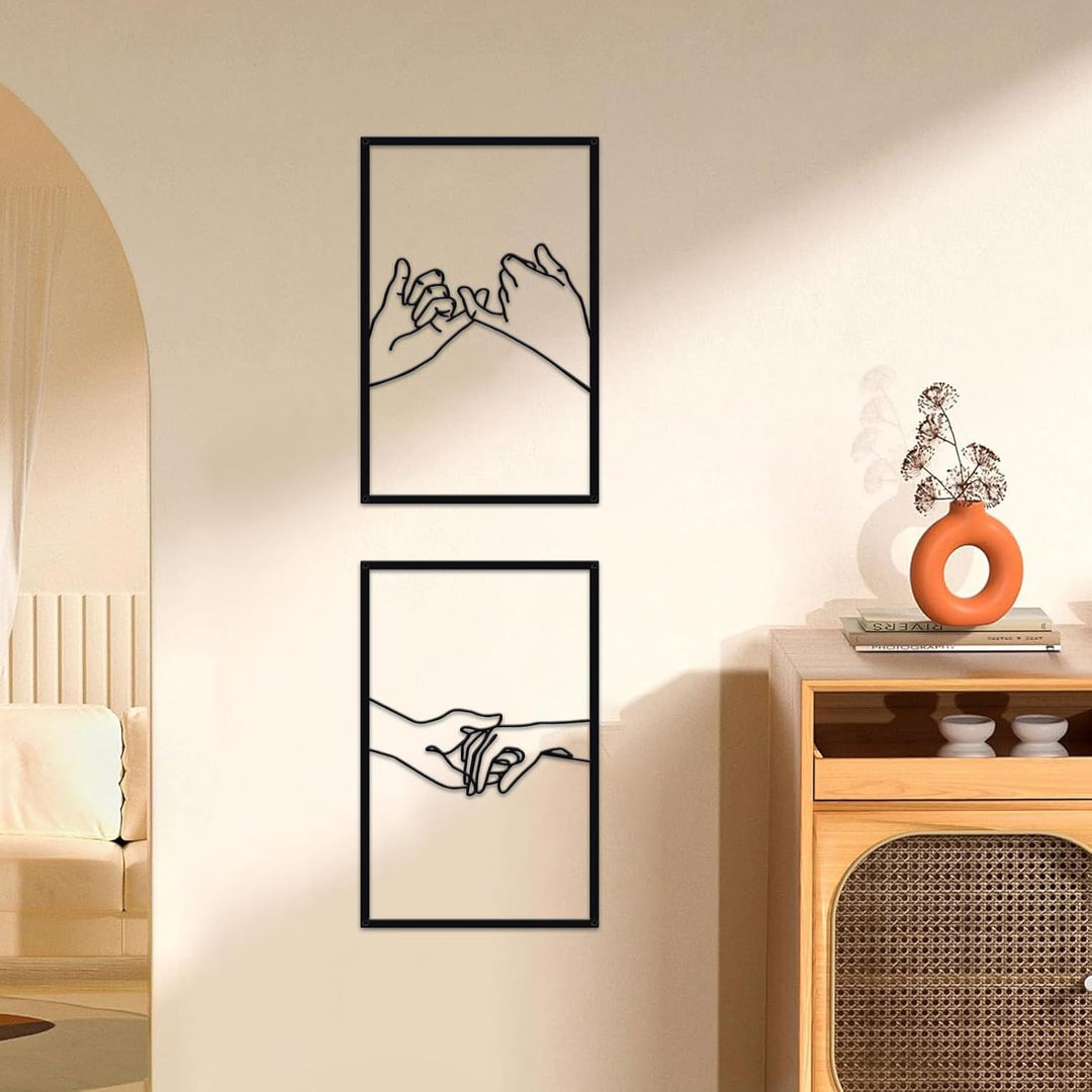 Resama Minimalistische Linien Weiblicher Körper Handform Metall Wandkunst Dekor, Moderne Abstrakte L