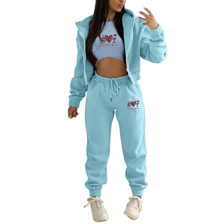 Sportanzüge für Damen 2 Stück Sport Freizeit Sweatshirt Jogginghose Zweiteiler Training Jogging Zwei