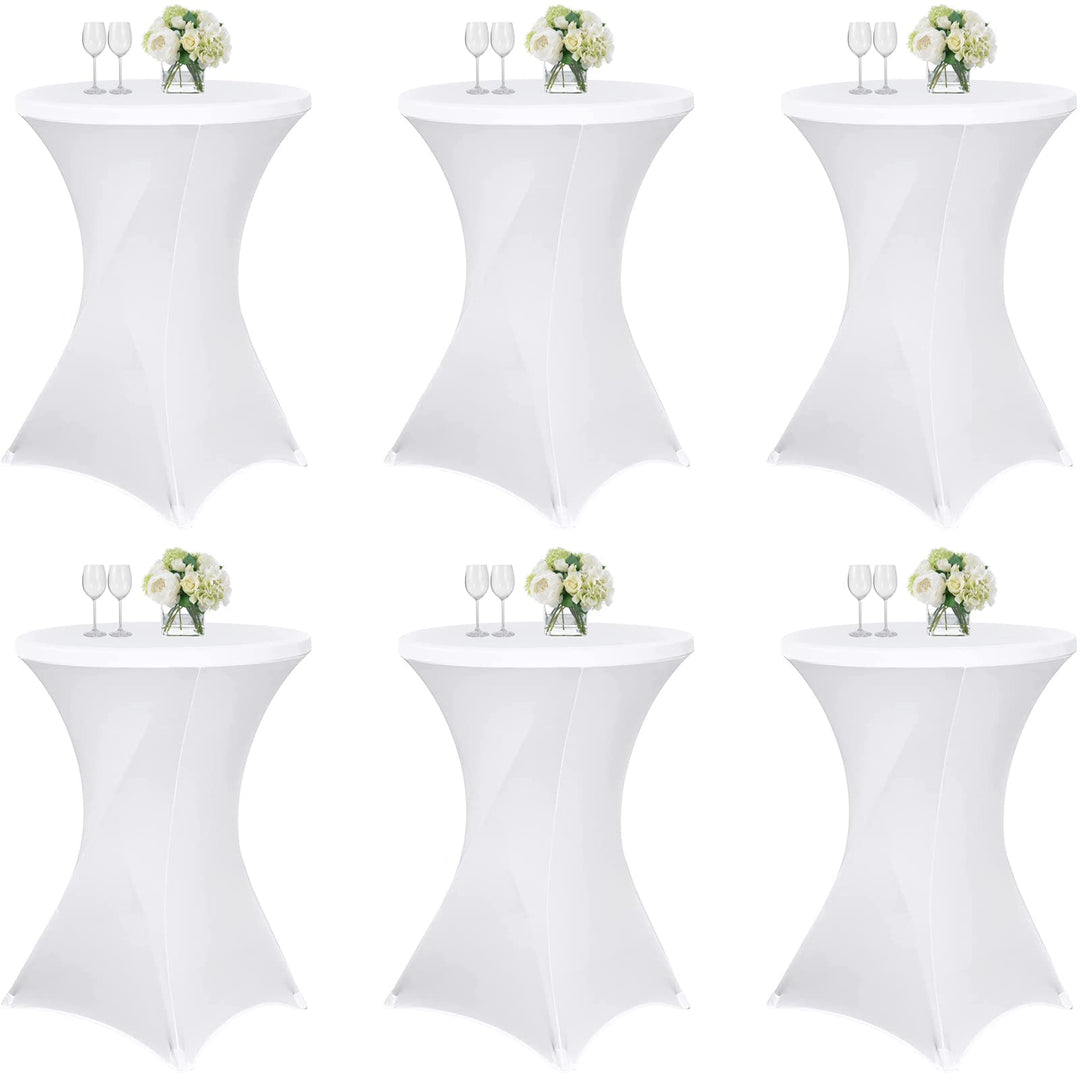 6 Stück stehtisch hussen stehtische Spandex Stretch Tischdecke 80cm, für Bistrotisch Ø 80-85 cm, Für