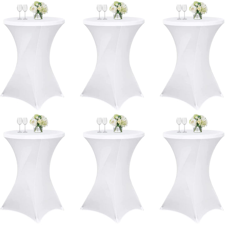 6 Stück stehtisch hussen stehtische Spandex Stretch Tischdecke 80cm, für Bistrotisch Ø 80-85 cm, Für