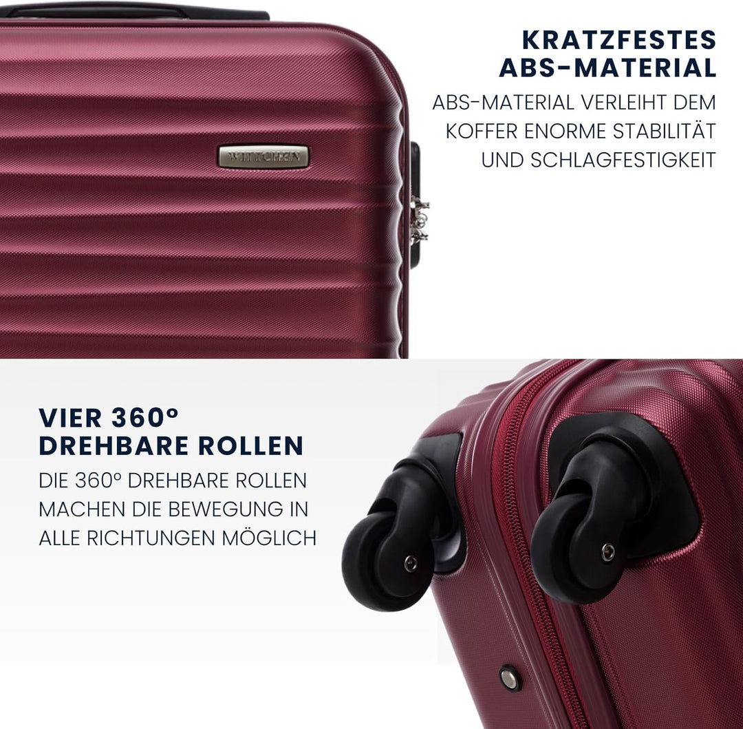 WITTCHEN Reisekoffer 3er Koffer-Set Rollkoffer Trolley Handgepäck Reisekofferset Gepäckset Hartschal