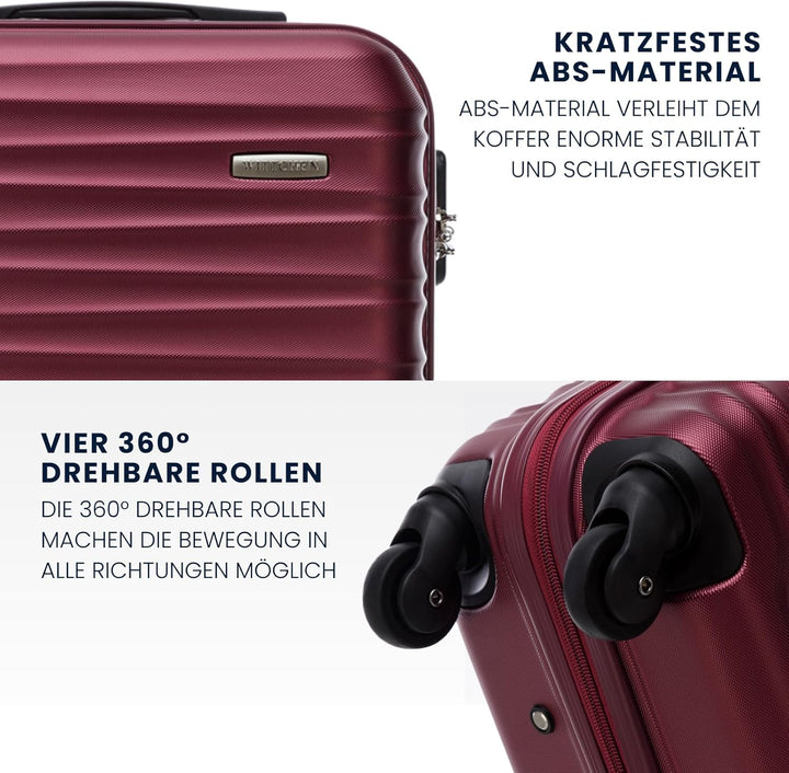 WITTCHEN Reisekoffer 3er Koffer-Set Rollkoffer Trolley Handgepäck Reisekofferset Gepäckset Hartschal