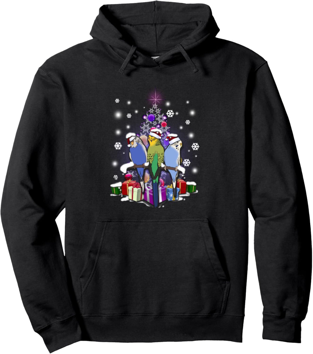 Wellensittiche Sittich Vogel Nymphensittich Weihnachten Xmas Pullover Hoodie