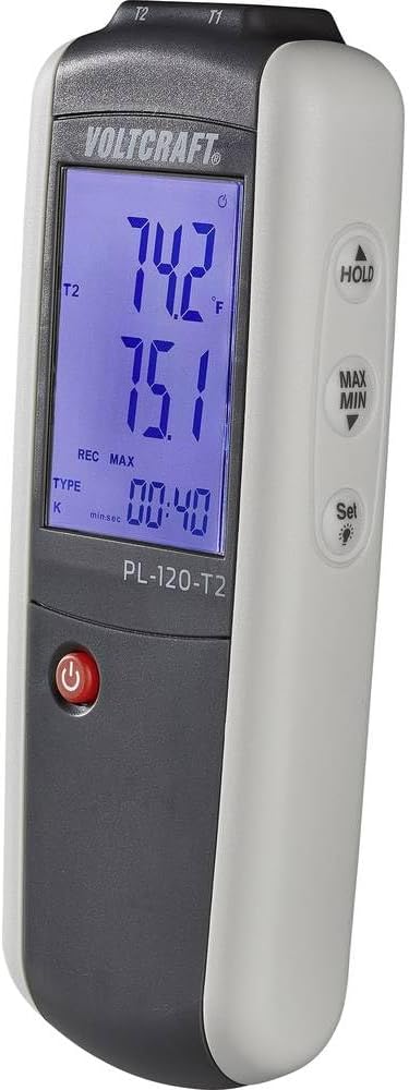 Voltcraft PL-120 T2 Temperatur-Messgerät -200 - +1372 Degree C Fühler-Typ K, J