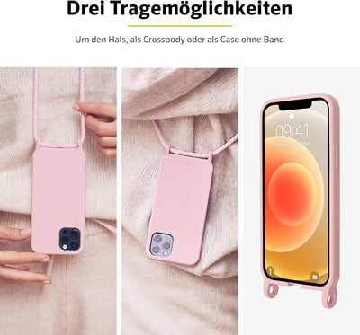Artwizz HangOn Case kompatibel mit [iPhone 13] - Elastische Schutzhülle aus Silikon als Handykette z
