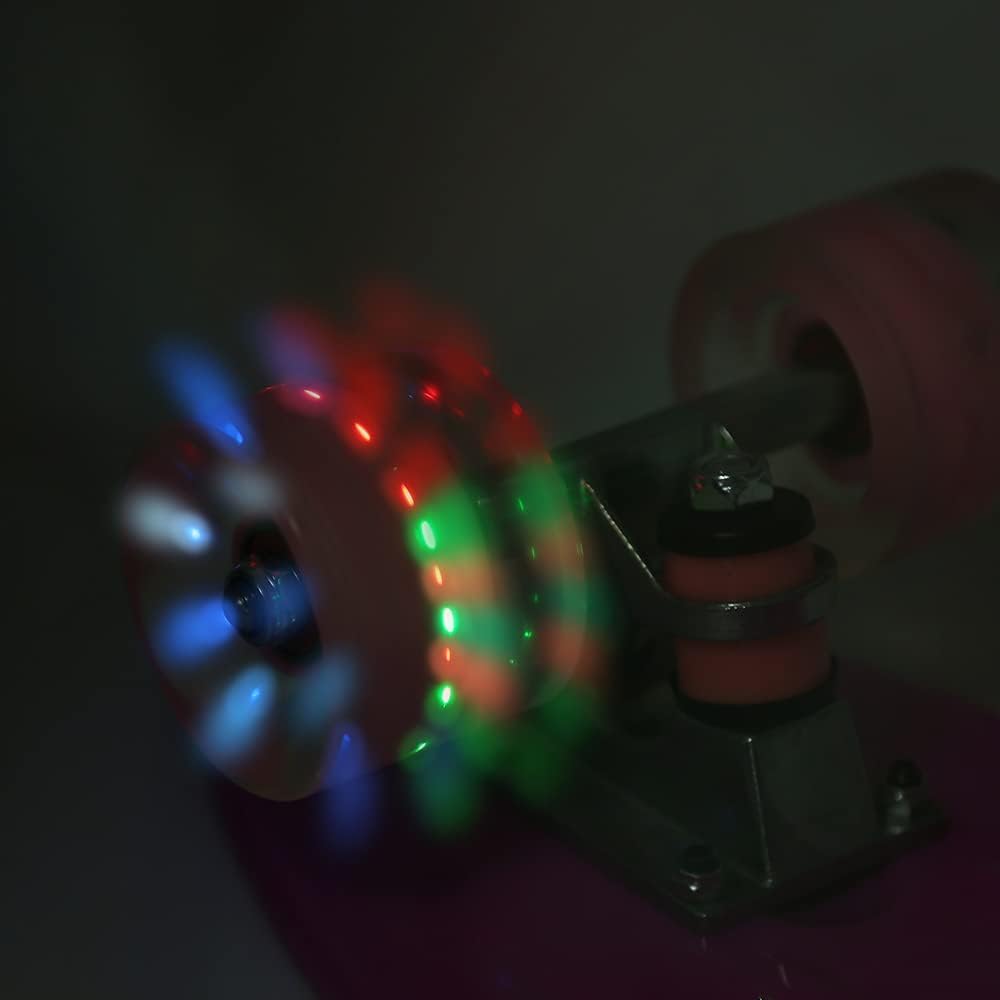 Skateboard Kinder, Komplettboard hochwertige mit LED-Leuchtrollen für ab 4 Jahren Kinder, Jungen, Mä