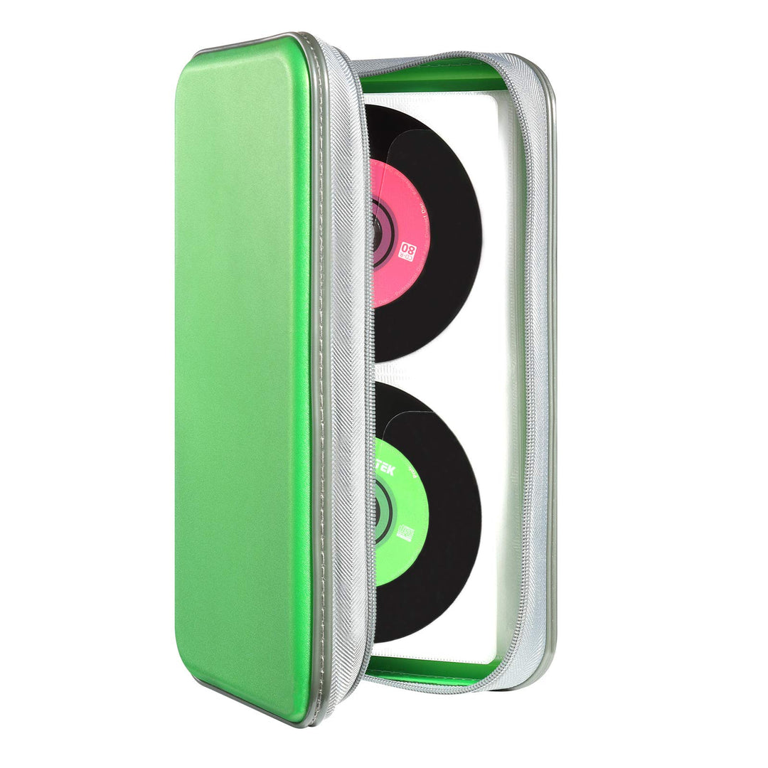 UENTIP CD-Hülle mit 96 Kapazitäten, tragbare DVD-Hülle aus Hartplastik, CD-Organizer, Brieftasche, s