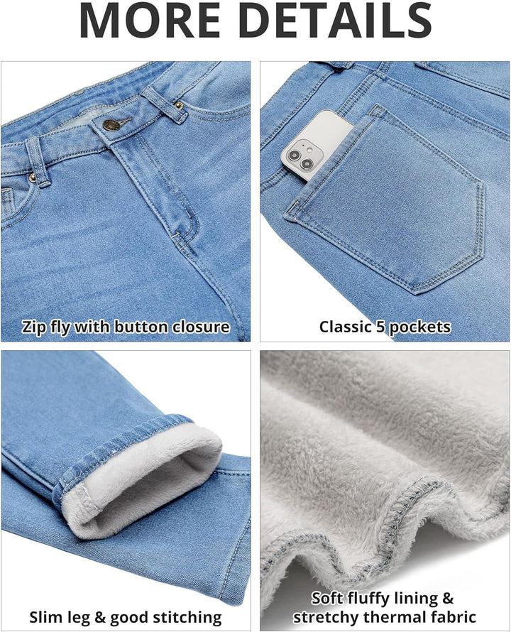 Skinny Jeans Damen High Waist Thermo Jeans Damen Winter Gefütter Thermo Jeans Leggings Damen Stretch