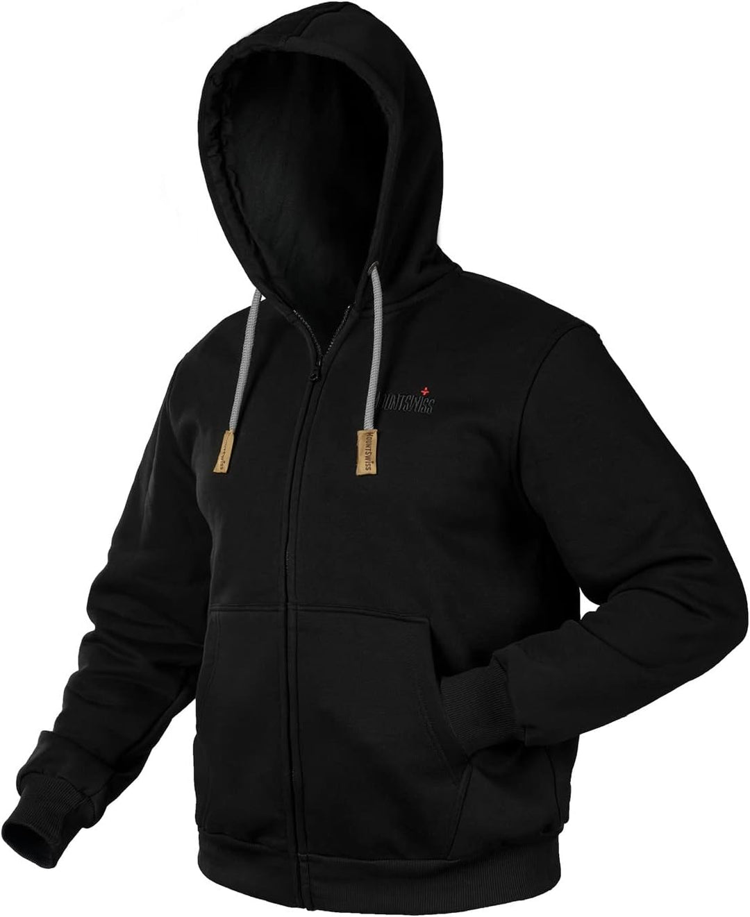 Mount Swiss Herren Damen Sweatjacke Kapuzenjacke Hoodie Leon, Langarm mit Kapuze und Reissverschluss