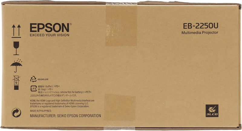 Epson EB-2250U 3LCD WUXGA Installationsprojektor 1920x1200 16:10 5000 Lumen 15000:1 Kontrast 10W Lau