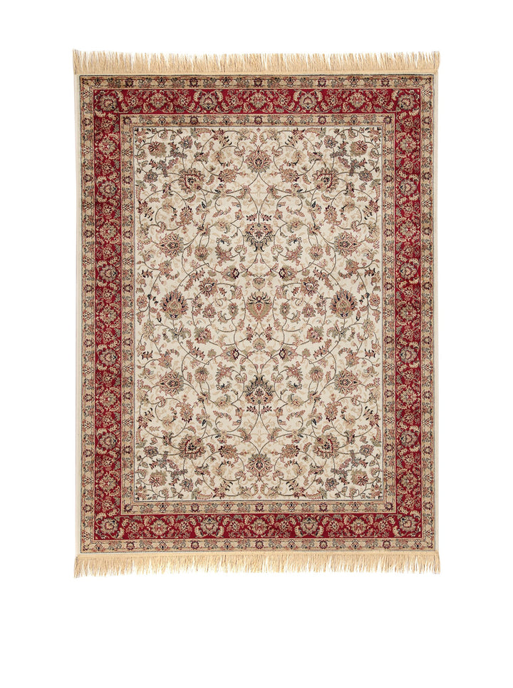 ABC Tappeti Teppich Farshian Hereke rot/Elfenbein 67 x 105 cm