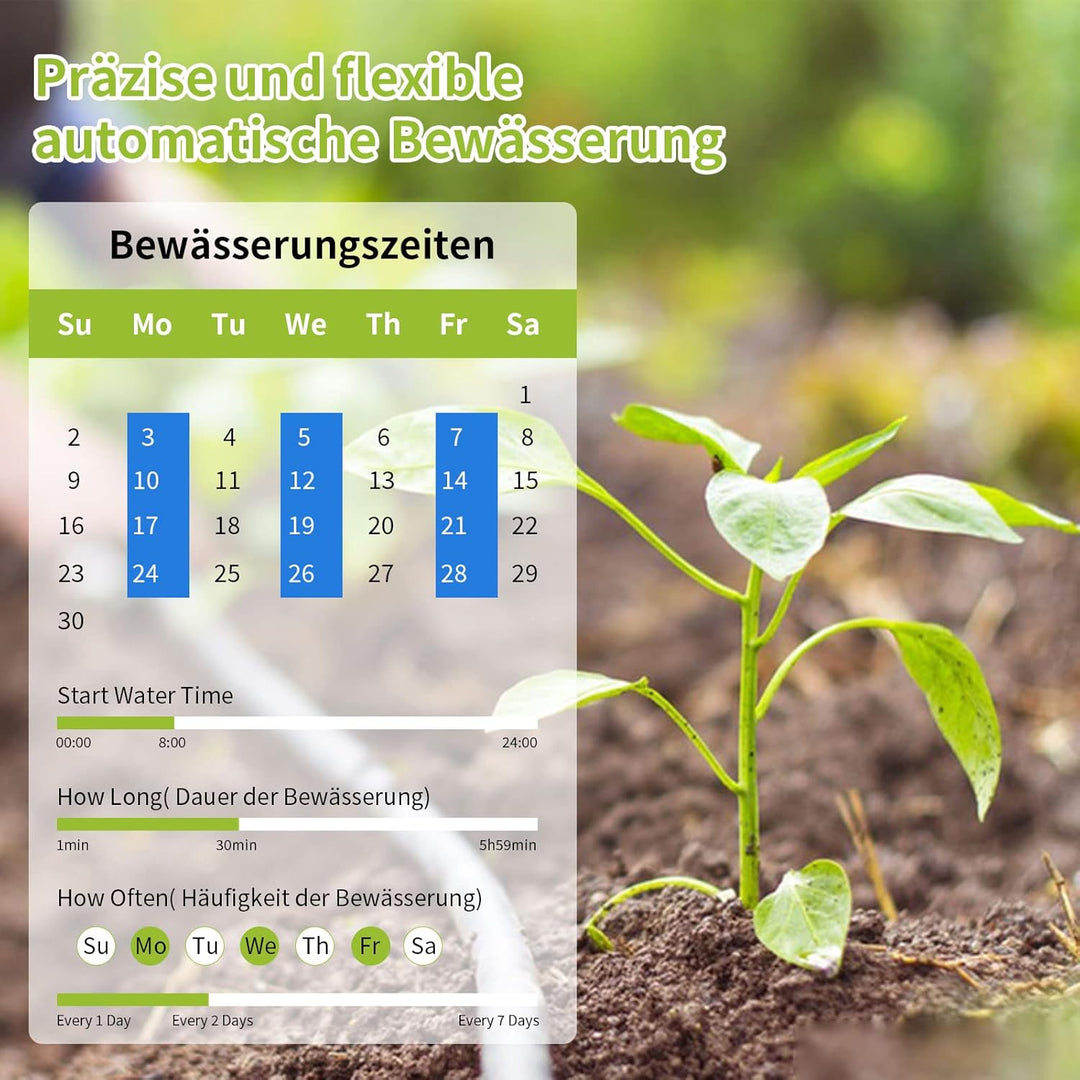 Bewässerungscomputer 2 Ausgänge, Smarte Bewässerungsautomat 3/4 Zoll Anschluss, Bis zu 6 Bewässerung