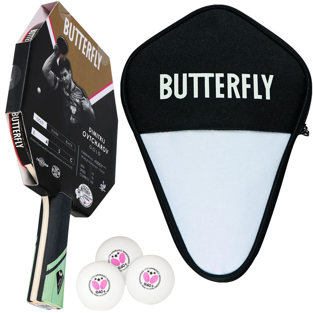 Butterfly® Dimitrij Ovtcharov Gold Tischtennisschläger | Neue Eva-Technologie | ITTF zertifizierter