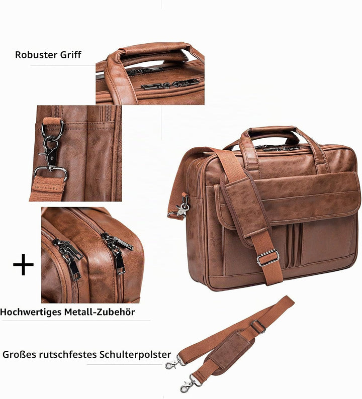 Herren Business Reise Aktentasche Leder Handgemachte Messenger Bag Laptop Tasche