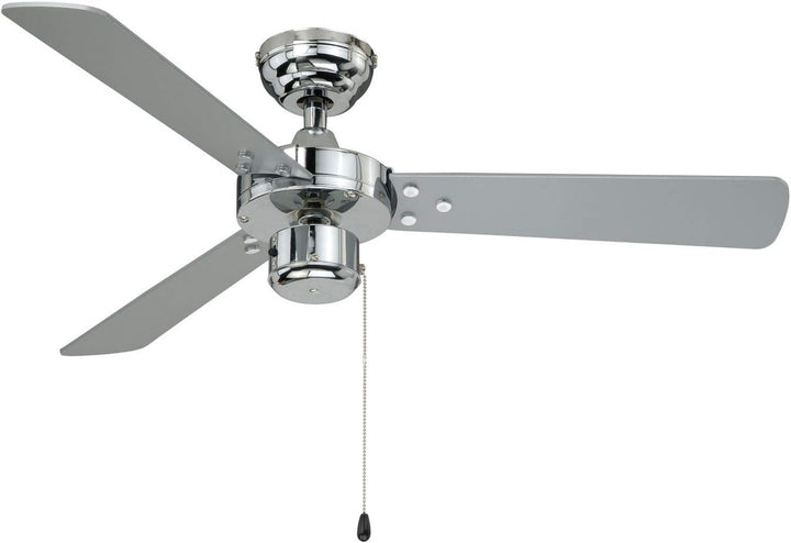 aireRyder - Cyrus Deckenventilator ohne Beleuchtung | Leiser Ventilator mit Zugschalter in glänzende