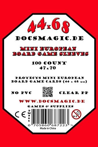 docsmagic.de 1.000 Mini European Board Game Sleeves - 10 Packs - 47 x 70 - Small EU - 44 x 68 Mini E