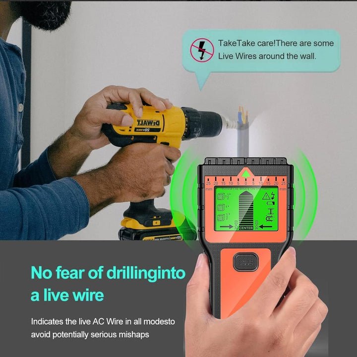 Leitungssuchgerät - Multifunktionaler Stud Finder mit LCD-Display & Audio-Alarm, Kabel- und Metallsu