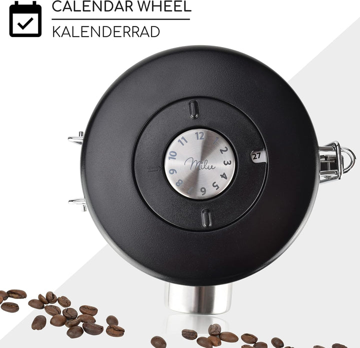 Milu Kaffeedose luftdicht | 500g, 700g | Kaffeebohnen Behälter Edelstahl Vorratsdosen Vakuum Kaffeeb