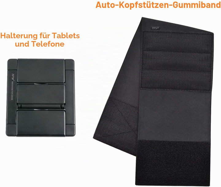 TFY KFZ-Halterung, Auto-Kopfstützen-Halterung für Handys und Tablets, kompatibel mit Geräten mit ein