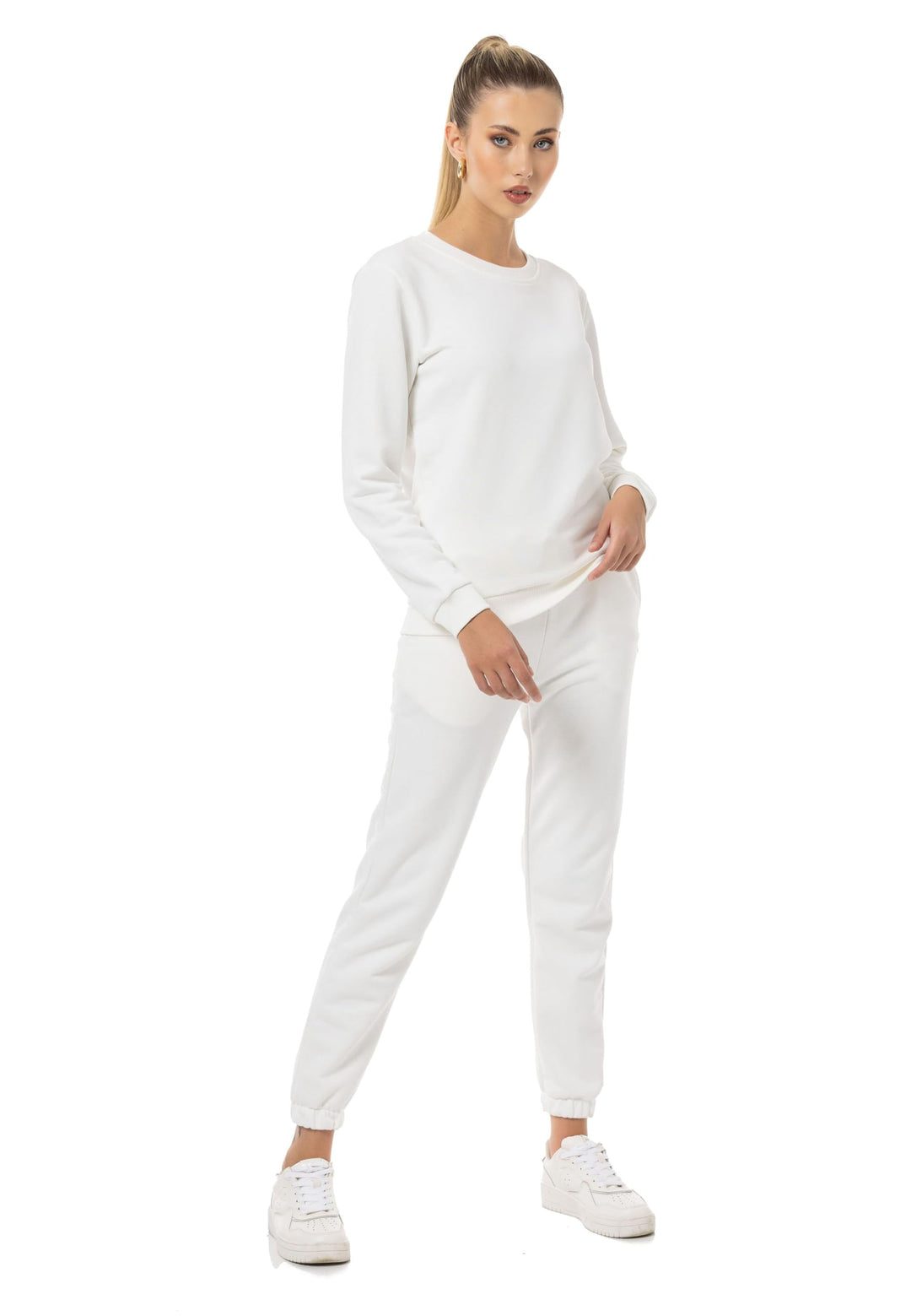 Red Bridge Damen Freizeitanzug Jogginganzug Hose Sweatshirt Premium Basic XS Ecru, XS Ecru