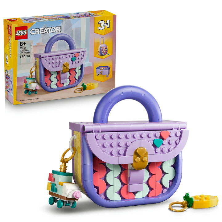 LEGO Creator 3-in-1-Set Modische Tasche mit Staufach - Modellbau mit 3 Bauoptionen: Handtasche, Koff