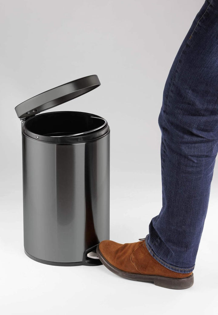 Durable Treteimer Metall rund 20, mit Absenkautomatik und herausnehmbaren Inneneimer 20 L, 1 Stück,