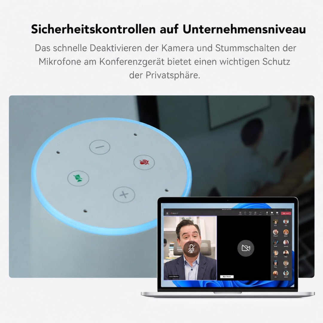 Nuroum C20 1080P Webcam für Videokonferenz, Rauschunterdrückung/100° Weitwinkel/4m Tonaufnahme, Kame