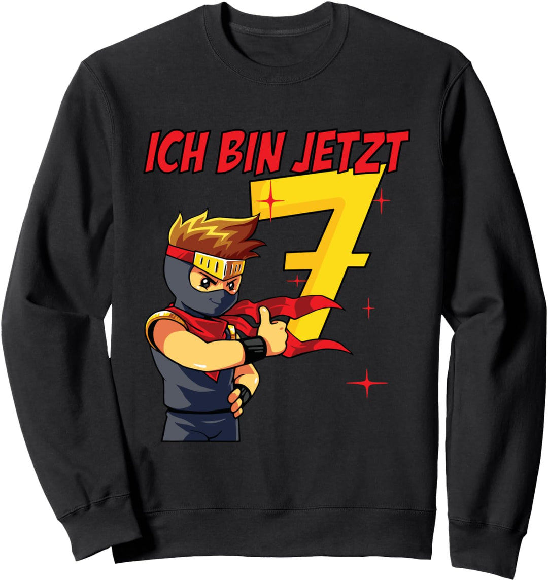 Kinder Ninja 7. Geburtstag Jungen 7 Jahre (sieben) Geschenk Sweatshirt