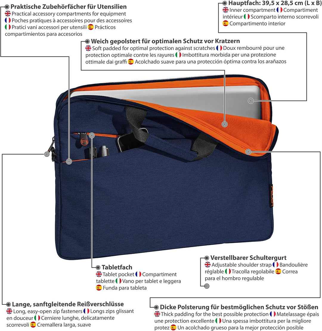 PEDEA Laptoptasche "Fashion" Notebook-Tasche bis 17,3 Zoll (43,9 cm) Umhängetasche mit Schultergurt