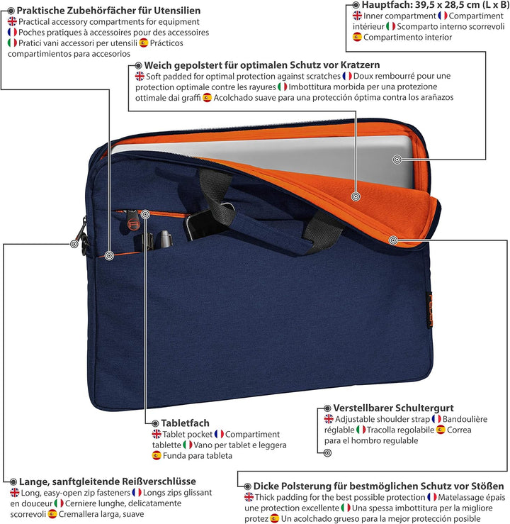 PEDEA Laptoptasche "Fashion" Notebook-Tasche bis 17,3 Zoll (43,9 cm) Umhängetasche mit Schultergurt