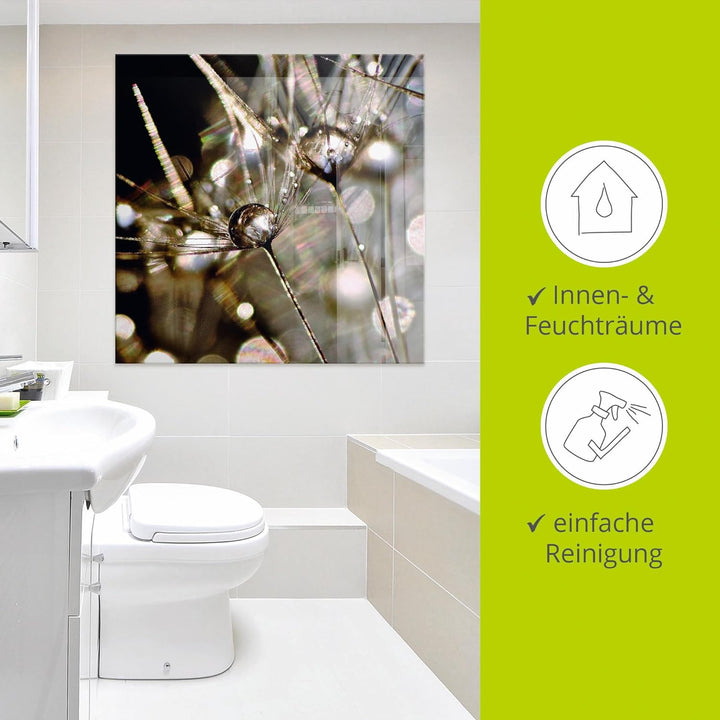 ARTland Glasbilder Wandbild Glas Bild einteilig 50 x 50 cm Quadratisch Innere Ruhe Wellness Pflanzen