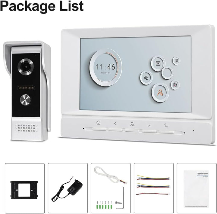 7 Zoll TUYA WLAN Video Tür Telefon Intercom System 1080P HD Kamera IR-Nachtsicht, Videotürklingel mi