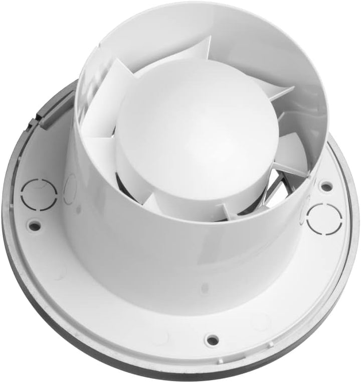 EUROPLAST Ø 100mm Bad-Lüfter Fan zur Belüftung in Bad und WC gegen Feuchtigkeit - Anthrazit - Leise