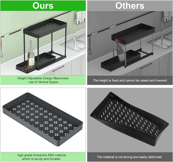 SKYSER Unter Waschbecken Regal Küche Organizer 2-stöckiger Schubladen-Organizer Anhebbares schrank o