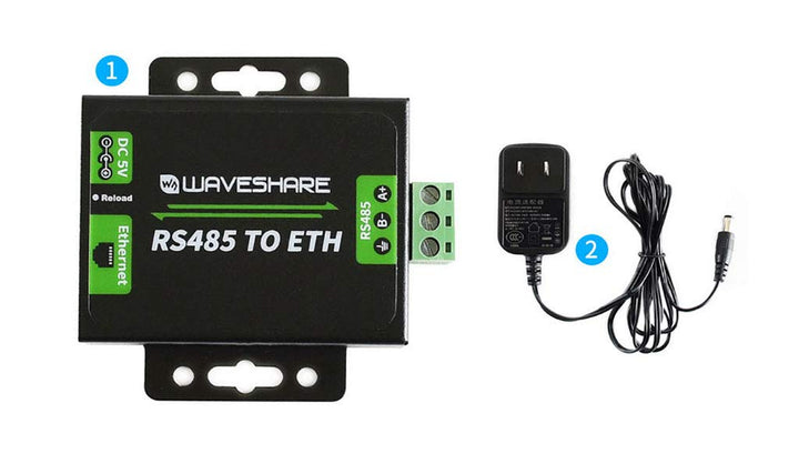 Waveshare RS485-Ethernet-Konverter - Unterstützt Angepasste Heartbeat/Registrierungspakete, Webseite