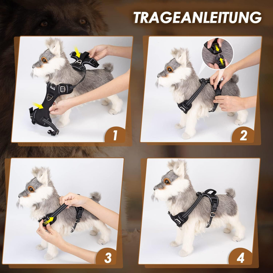 Eyein Hundegeschirr für Mittelgrosser Hunde, verstellbares atmungsaktives reflektierend, gepolstert