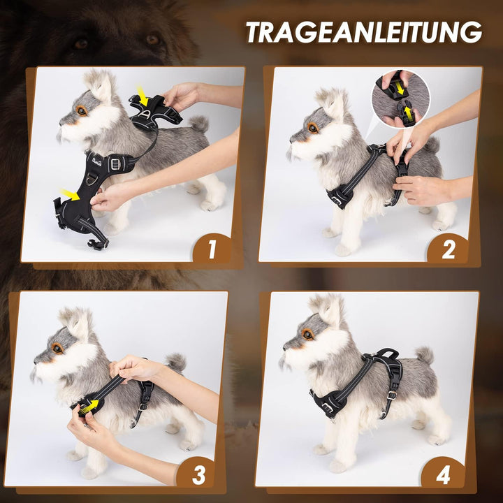 Eyein Hundegeschirr für Mittelgrosser Hunde, verstellbares atmungsaktives reflektierend, gepolstert