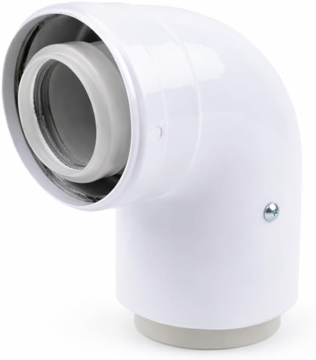 Uzman-Versand, Konzentrische Abgasrohr/90° Bogen Ø 60/100 mm, Bogen, Winkel, Abgas-Rohr Abgassystem