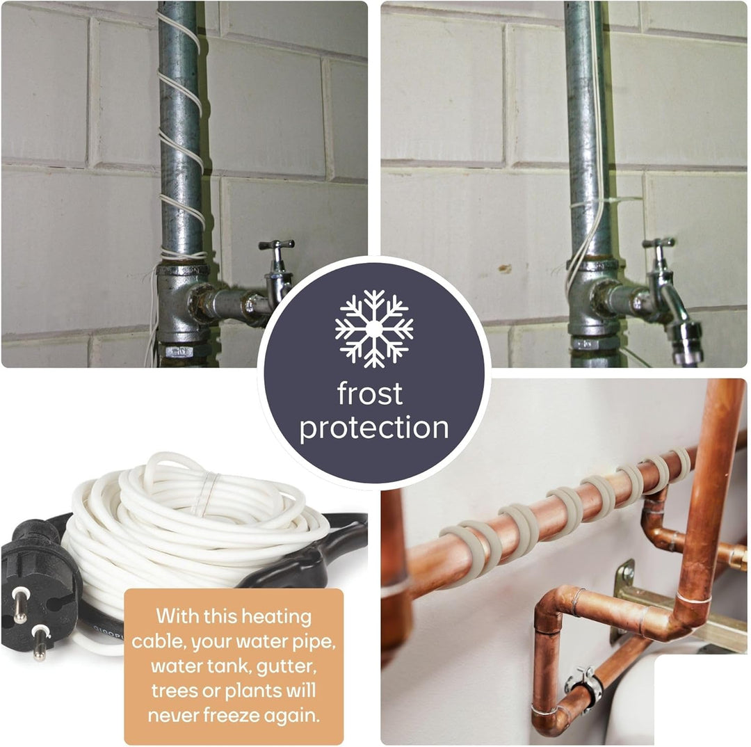 PEREL - 120-0T Frostschutzkabel mit Thermostat, 12 m Länge 138884