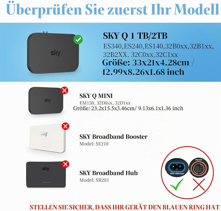 Sky Q Wandhalterung mit Befestigungselementen - Cozycase Sky Q Box Clip Halterung hinter TV für 1TB/