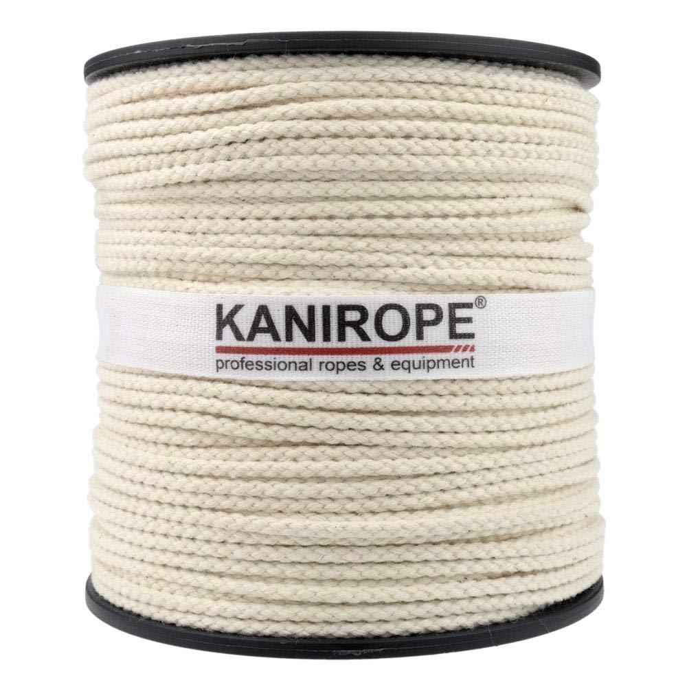 Kanirope® Baumwollseil COBRAID 2mm 100m Farbe Cremig Weiss 8-fach geflochten 100m Cremig Weiss, 100m