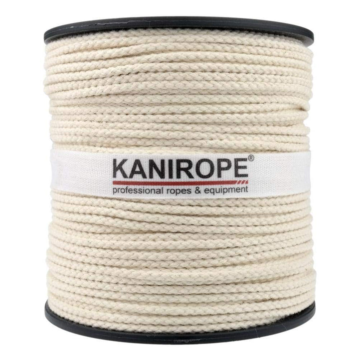 Kanirope® Baumwollseil COBRAID 2mm 100m Farbe Cremig Weiss 8-fach geflochten 100m Cremig Weiss, 100m