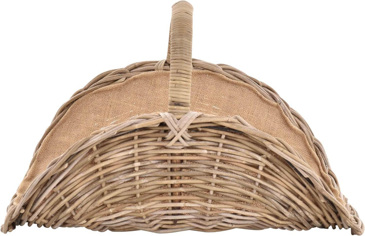 korb.outlet Holzkorb Woody aus Kubu-Rattan Naturrohr (Kubu Grau), Kaminkorb/Kaminholzkorb Natur mit