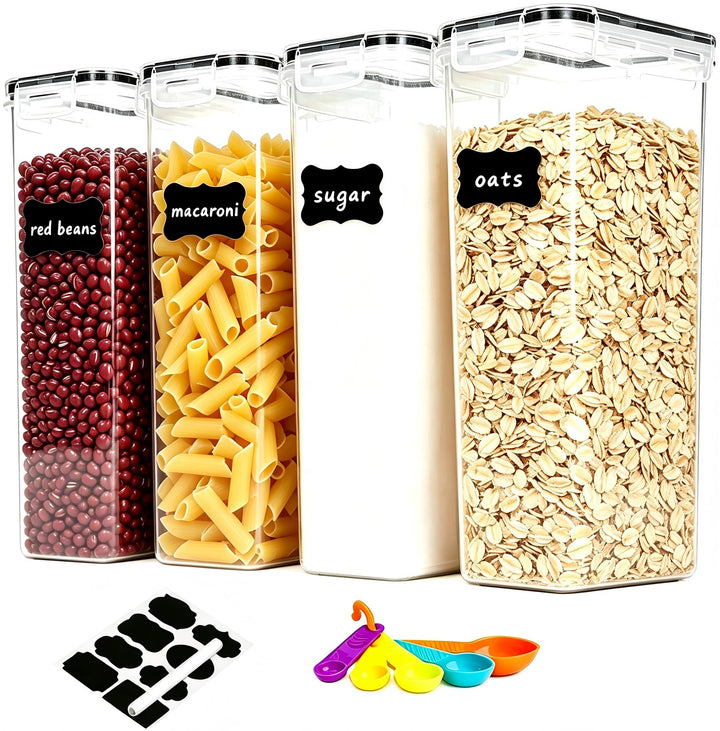4er-Set 2,8l transparente Behälter, stapelbare Getreidelagerbehälter 4 pack(2.8L), 4 pack(2.8L)