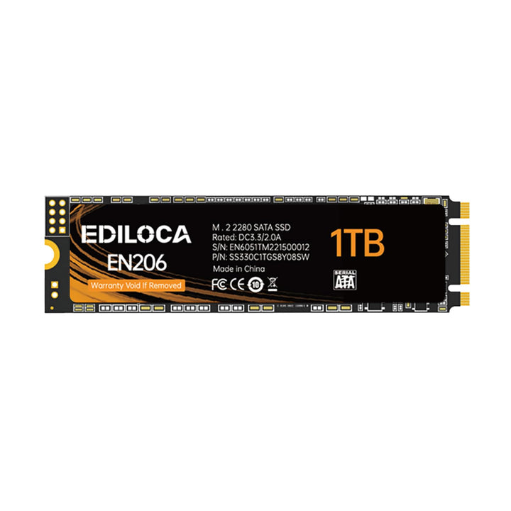 Ediloca 1TB M.2 SSD SATA III 6Gb/s, 3D NAND, Lesen bis zu 550MB/s, Schreiben bis zu 480MB/s, M.2 SAT